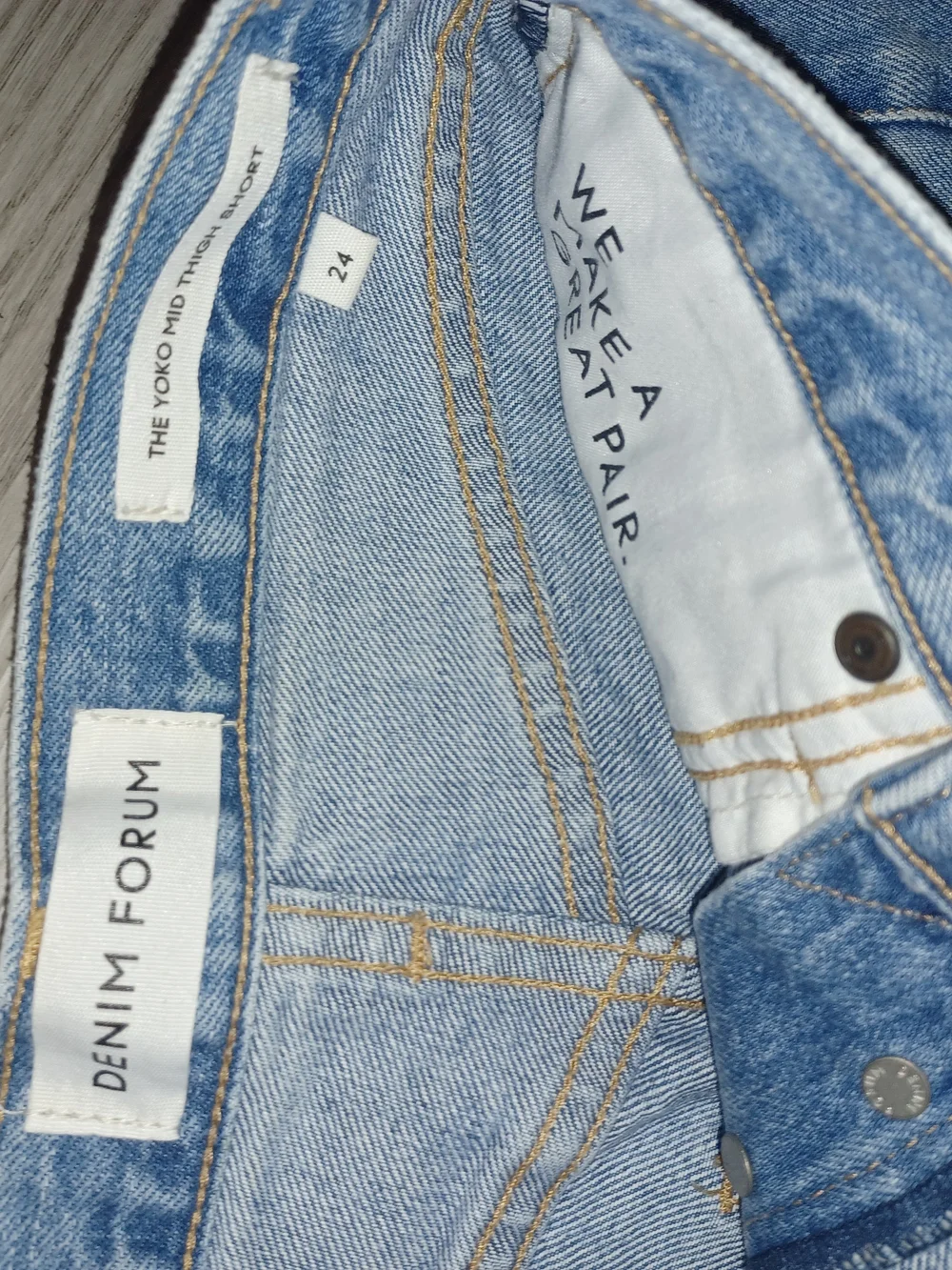 Denim Forum The Yoko Mid Thigh Light Blue Denim Cutoff Women’s Shorts